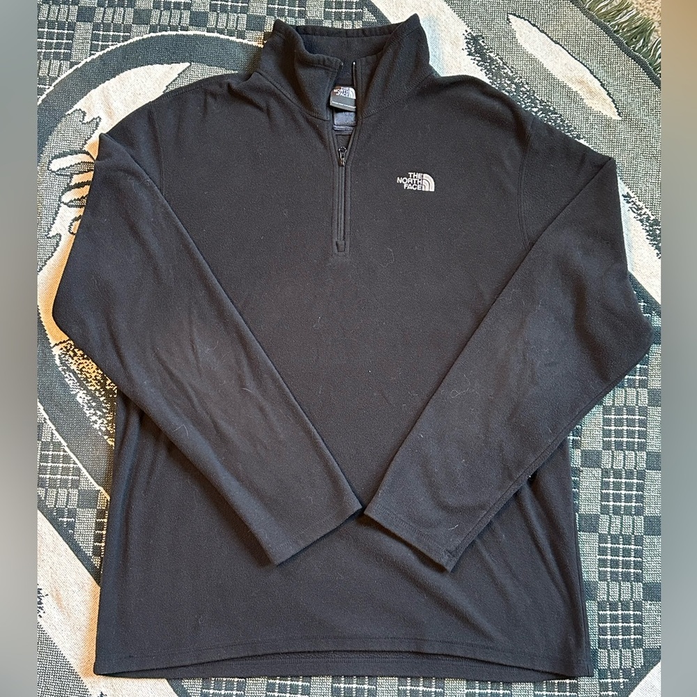 The North Face Black Zip Up Sweater with Stand-Up Collar